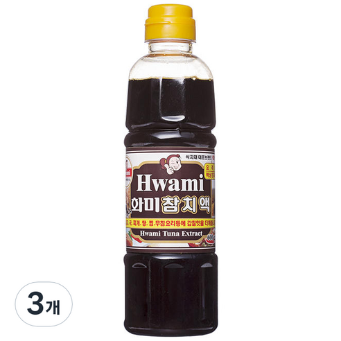 화미 참치액, 600g, 3개