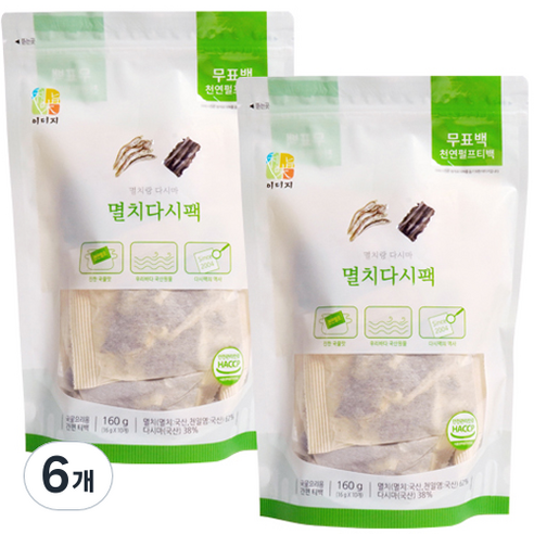 석하 멸치 다시팩 10p, 160g, 6개