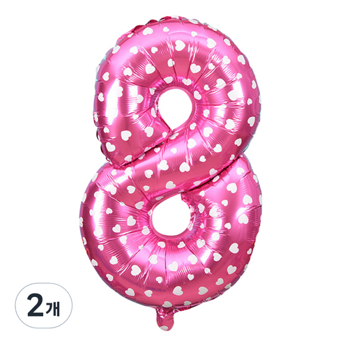 파티복닷컴 32인치 별 숫자풍선 핑크, 8, 2개