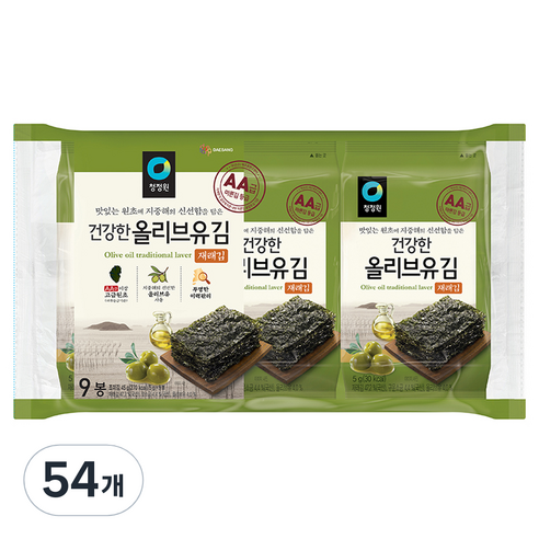 청정원 올리브유재래김, 5g, 54개