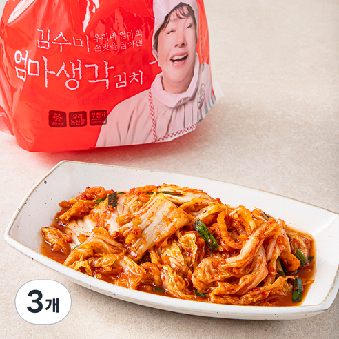 김수미엄마생각 썰은 배추김치, 1kg, 3개