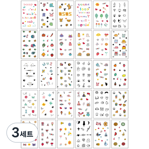 달모아 타투스티커 30종, I, 3세트