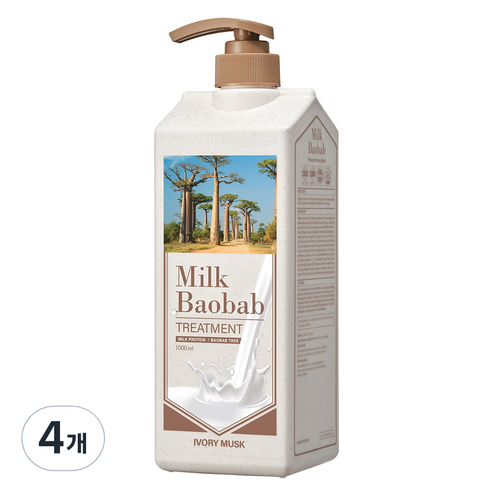 밀크바오밥 트리트먼트 아이보리머스크향, 1000ml, 4개