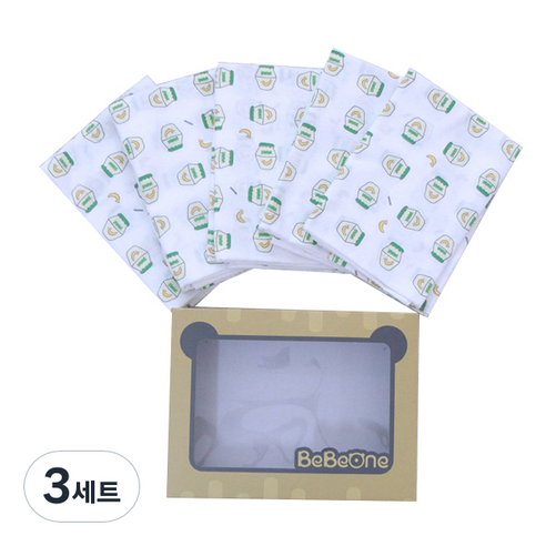 베베원 천기저귀겸 다용도타올 5p 세트 박스포장, 우유병, 3세트
