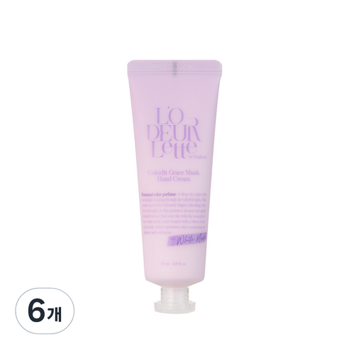 로더렛 컬러핏 그레이스 핸드 크림 화이트 머스크, 50ml, 6개
