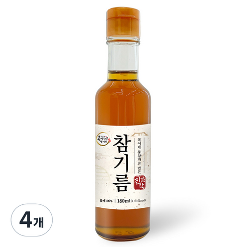 복이네먹거리 통깨로 만든 진한맛 참기름, 4개, 180ml