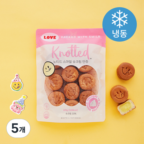 노티드 스마일 슈크림만쥬 (냉동), 185g, 5개