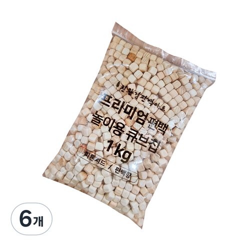 편백아트 프리미엄 편백 놀이용 피톤치드 큐브칩 12~13mm, 6개, 1kg