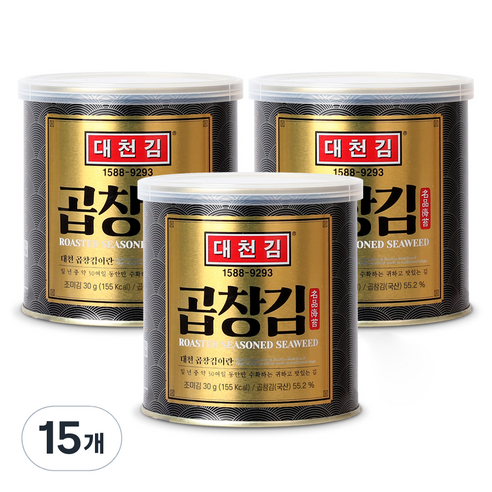대천김 캔 곱창김 C703, 30g, 15개