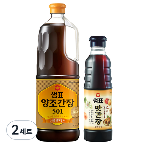 샘표 양조간장 501 1.7L + 맛간장 500ml 세트, 2.2L, 2세트
