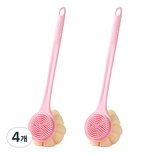언헤브 스크럽 샤워 바디 브러쉬, 핑크, 1개입, 4개