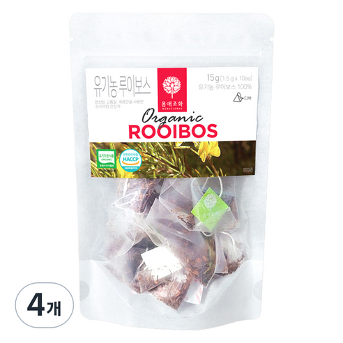 몸애조화 유기농 루이보스차 티백, 1.5g, 4개, 10개입
