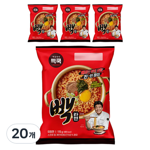 백쿡 빽라면 115g, 20개