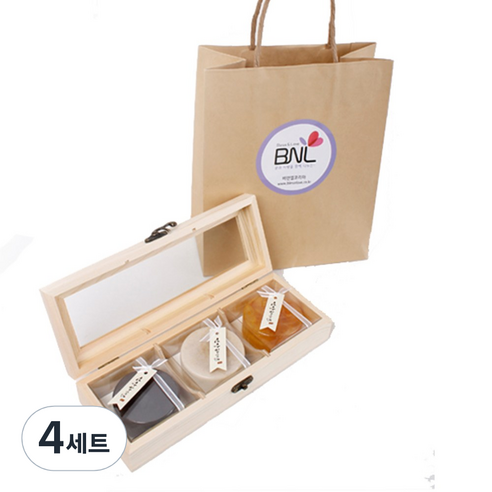 BNL 아로마 비누 3입+나무케이스 세트, 100g, 4세트