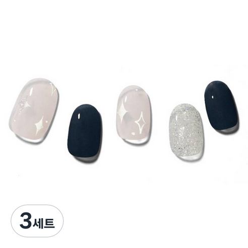 데싱디바 글로우 네일스티커 세트, 스파클링 드롭, 3세트