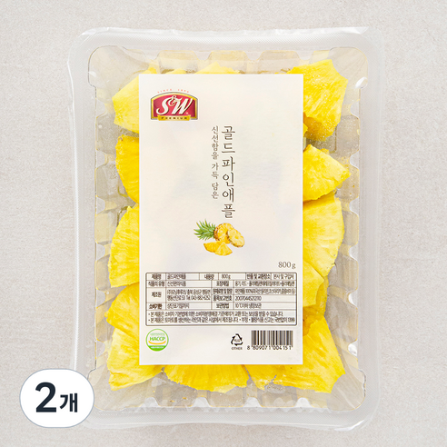 에스앤더블유 골드파인애플 청크형, 800g, 2개
