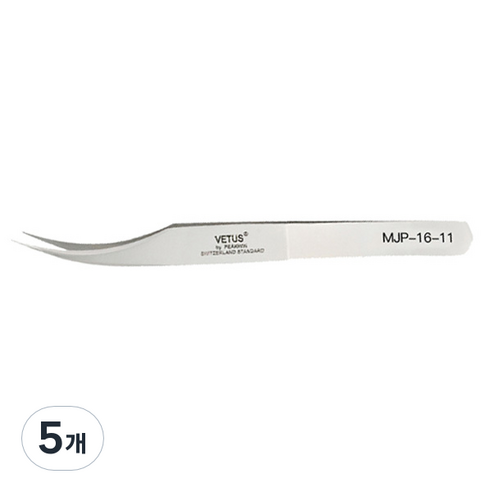 비투스 속눈썹 핀셋 MJP-16-11, 혼합색상, 5개