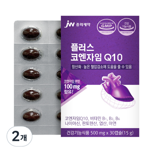 JW중외제약 플러스 코엔자임Q10, 30정, 2개