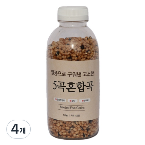 열풍으로 구워낸 고소한 5곡 혼합곡, 140g, 4개