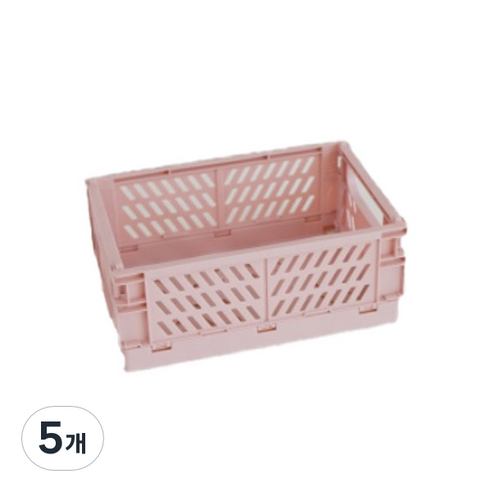 파스텔톤 다용도 폴딩 박스, 핑크, 5개