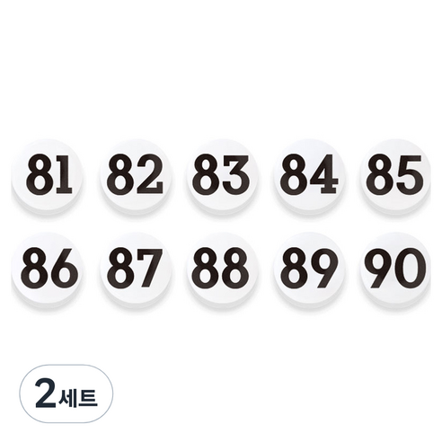 숫자 자석홀더 세트 중, 81번~90번, 2세트