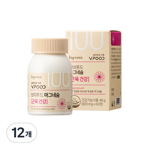 브이푸드 마그네슘 근육건강, 60정, 12개
