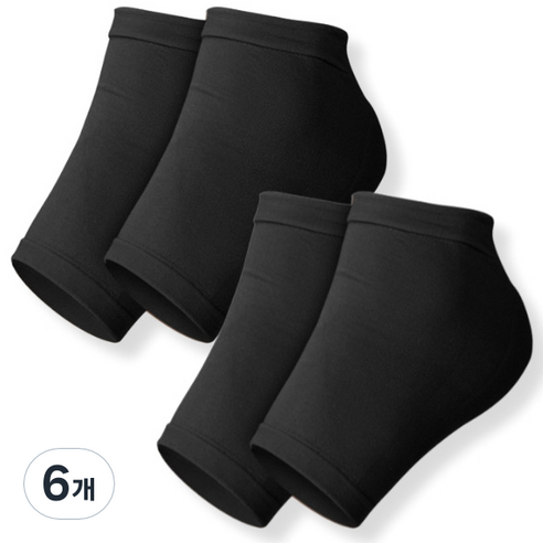 맥라이프 풋케어 발뒤꿈치 보호패드 양말 블랙 2쌍, 2개입, 6개