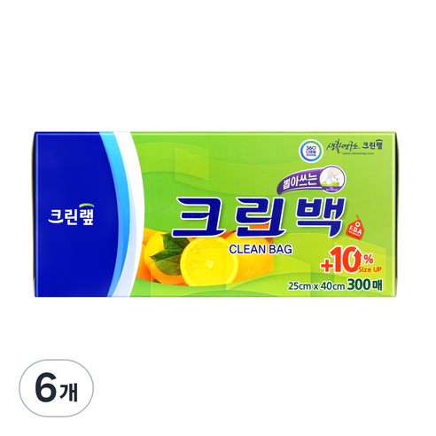 크린랲 크린백 25 x 40 cm, 300개입, 6세트