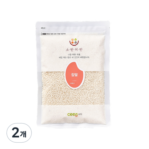 씨익 소반미반 찹쌀, 1kg, 2개