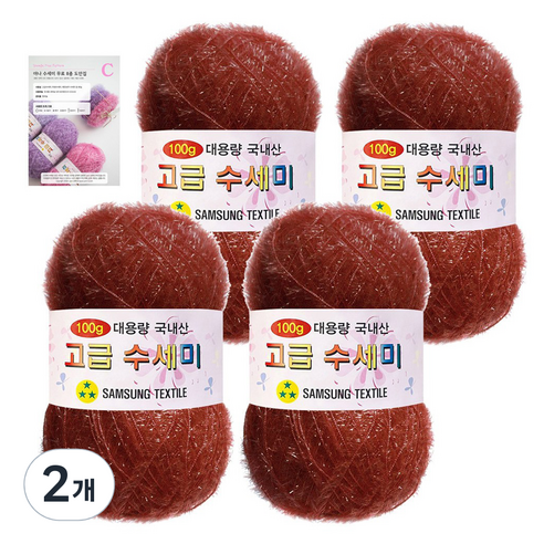 yarna 고급 수세미 100g 4p + C인쇄도안 8종 세트, 184 브릭, 2개