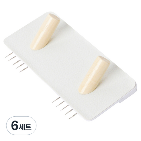 모노플랫 원목 똑또기핀 직사각 2구 벽지핀 2p, 혼합색상, 6세트