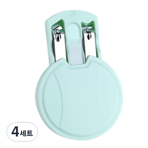 피피홈리빙 컴팩트한 마카롱 여행용 손톱깍이 세트, 4세트, 그린