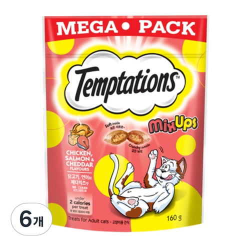 템테이션 고양이 믹스업 간식, 혼합맛, 160g, 6개