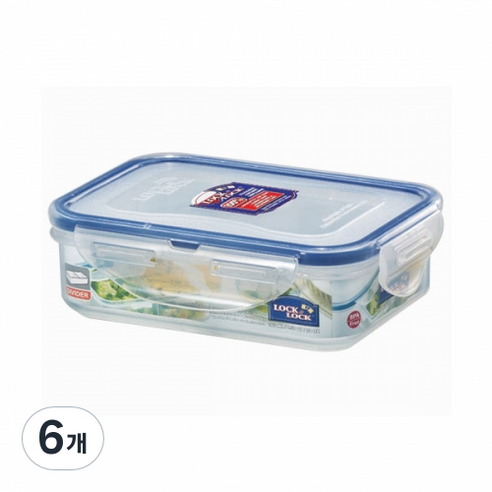 락앤락 클래식 직사각 2칸 나눔 찬통 밀폐용기, 6개, 360ml