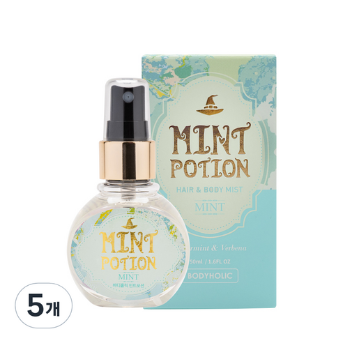 바디홀릭 민트포션 바디미스트, 50ml, 5개