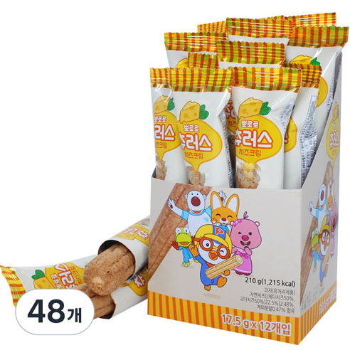 뽀로로 츄러스 치즈크림, 17.5g, 48개