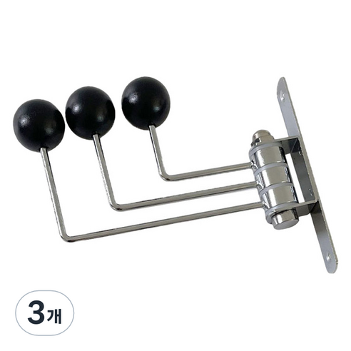 몰투유 복고풍 우드볼 행거 코트랙, 블랙, 3개