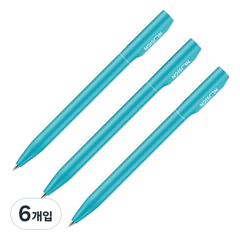 누사인 ABS 트위스트 볼펜 0.5mm NS552, 라군블루, 6개입