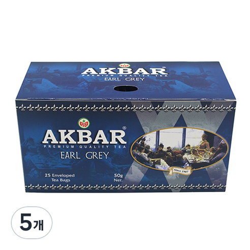 아크바 얼그레이 홍차, 50g, 25개입, 5개