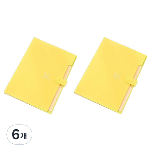 왁스토어 파일케이스 바인더 A4, 옐로우, 6개