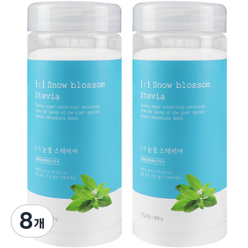 자연지애 1대1 눈꽃 스테비아 에리스리톨, 400g, 8개