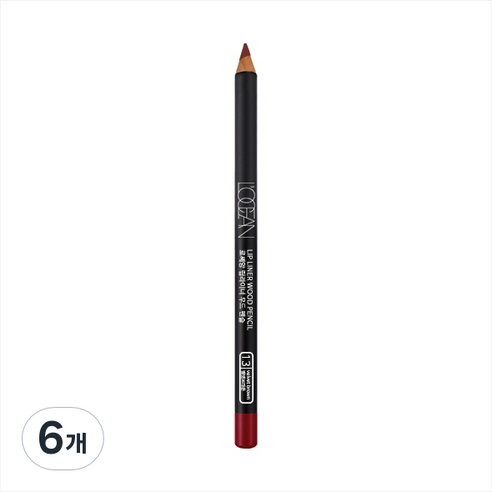 로쎄앙 립라이너 우드 펜슬 4 x 150 mm, 13호 벨벳브라운, 6개