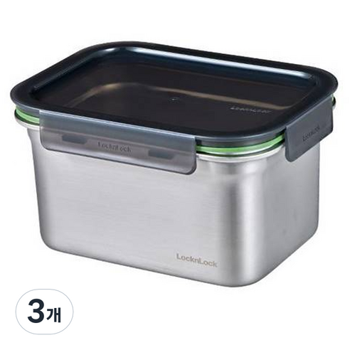 락앤락 스텐 스테커블 밀폐용기, 3개, 2L