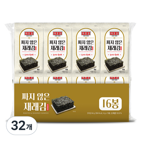 대천김 짜지 않은 재래김 C1128-K, 4g, 32개