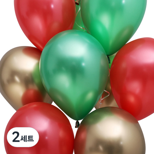 조이파티 크리스마스 리플렉스 천장풍선 세트 3종 x 10p, 혼합색상, 2세트
