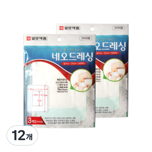 일양약품 네오드레싱 상처밴드 특대형, 3개입, 12개