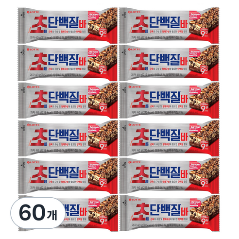 롯데제과 초 단백질바, 40g, 60개