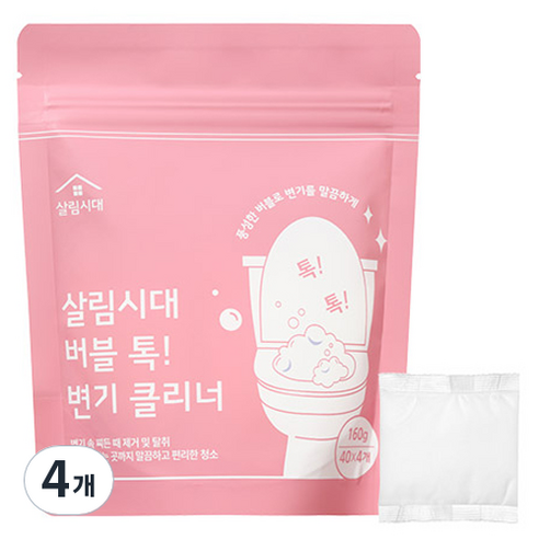 살림시대 버블 톡 변기 클리너 4p, 160g, 4개