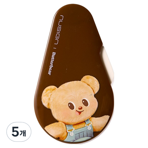 델리 버터베어 누사인 슬라이딩 수정테이프 5mm x 12m, 브라운, 5개