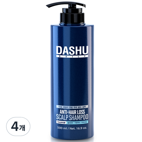 다슈 데일리 한방 두피 골드 탈모샴푸 시트러스향, 500ml, 4개